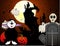 Halloween cartoon ghost vector