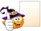 Halloween Cartoon pumpkin thumb up blank banner