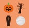 Halloween cartoons set vector design