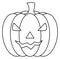 Halloween carved pumpkin clipart. Jack o`lantern icon. Vector illustration