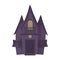 Halloween castle night moon background scary horror holiday vector illustration.