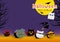 Halloween cats costume banner design with copy space