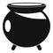 Halloween cauldron icon, simple style
