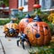 Halloween Ceramic Decor Pumpkins and Spider. Generative AI