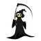 Halloween character with grim reaper with scythe