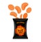 Halloween chips with pumpkin flavor. Snacks for dreaded holiday