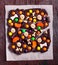 Halloween chocolate candy bark,