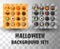 Halloween circle flat icons set with different background