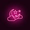 Halloween cloudy night icon. Elements of Halloween in neon style icons. Simple icon for websites, web design, mobile app, info