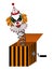 Halloween clown in the box illustration