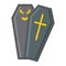 Halloween Coffin filled outline icon, halloween