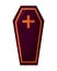 Halloween coffin isolated icon