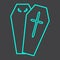 Halloween Coffin line icon, halloween and scary