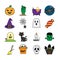 Halloween color icons set