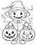 Halloween coloring pages for kids with scary pumpkins