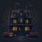 Halloween concept Haunted house in the spooky forest generative AI