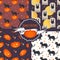 Halloween concept seamless patterns set