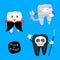 Halloween concept of teeth character set.