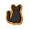 Halloween cookie Black cat. Cookies for terrible holiday. Vector