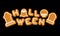 Halloween cookie lettering symbol. Typography of cookies letters