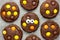 Halloween cookies, chocolate american cookies
