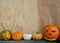 Halloween copy space with pumpkins and gourds