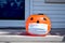 Halloween Coronavirus Pumpkin outside a House