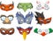 Halloween costume mask cartoon icons