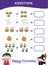 Halloween Counting Math Addition Worksheet