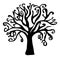 Halloween creepy scary bare tree vector symbol icon design.