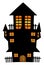 Halloween creepy scary hounted house, vector symbol icon design.