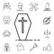 Halloween cross coffin icon. Detailed set of halloween icons. Premium quality graphic design. One of the collection icons for