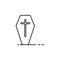 Halloween cross coffin icon. Element of Halloween holiday icon for mobile concept and web apps. Thin line Halloween cross coffin c