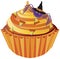 Halloween Cupcake Spider and Candy Illustration