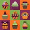 Halloween Cupcakes Long Shadow Icons