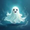 Halloween cute ghost. Funny childish spirit. Holiday treak or treat image illustration