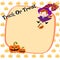 Halloween cute little witch background.
