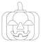 Halloween Cute Pumpkin Cartoon in Outline