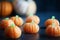 Halloween cute pumpkin orange fruit with gummy candy stem