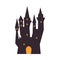 Halloween dark haunted castle icon