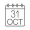 Halloween date linear icon