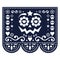 Halloween and Day of the Dead Papel Picado vector design with pumpkin face, Mexican paper cut out pattern - Dia de Los Muertos cel