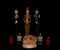 Halloween dead mariachi musician pan muerto candles velas white darkness