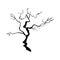 Halloween dead tree with dark black color shade. Scary design for Halloween event with dry tree vector illustration. Scary haunted