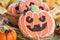 Halloween decor pumpkin cookies