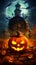 Halloween decoration print - Sinister Scarecrow Scene