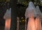 Halloween decorations, ghosts in white garments