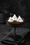 Halloween dessert idea - Cocolate Panna Cotta with chocolate cookie crumbes and meringue ghosts
