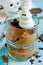 Halloween dessert for kids - chocolate mousse with meringue ghost