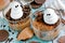 Halloween dessert for kids - chocolate mousse with meringue ghost